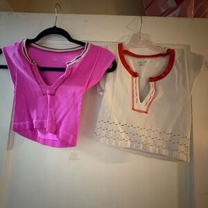 Pink and White Kids Tops Set